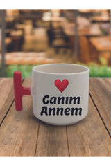 Canım Annem Yazılı Kahve Bardağı Hediyelik Kupa Bardak - Seramik Çay, Kahve Hediyelik Bardağı