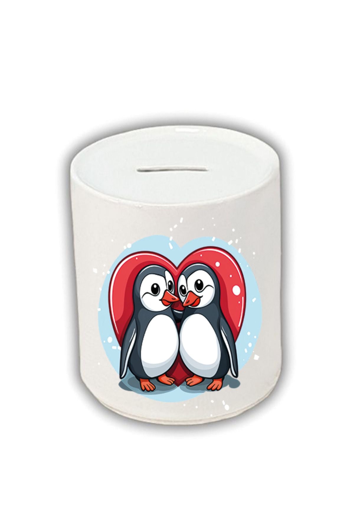 Penguenli ve Kalpli Kumbara Para Biriktirme Kumbarası