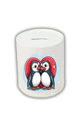 Penguenli ve Kalpli Kumbara Para Biriktirme Kumbarası