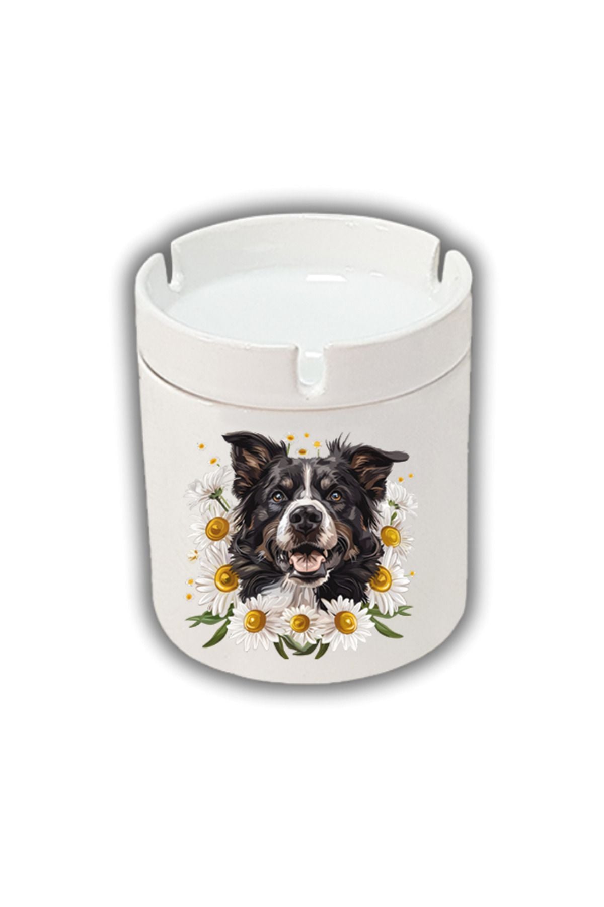 Papatyalı Köpek Baskılı Küllük Kül Tablası