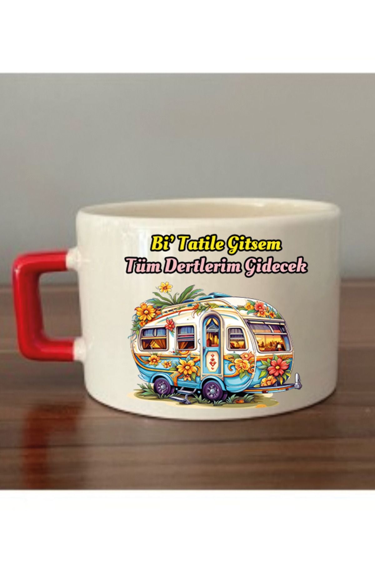 Bi' Tatile Gitsem Tüm Dertlerim Gidecek Fincan Kupa Bardak - Seramik Çay, Kahve Hediyelik Bardağı