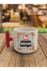 Ben Seninleyken Huzurluyum Kahve Bardağı Kupa Bardak - Seramik Çay, Kahve Hediyelik Bardağı