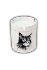 Siyah Kedi Baskılı Küllük Kül Tablası