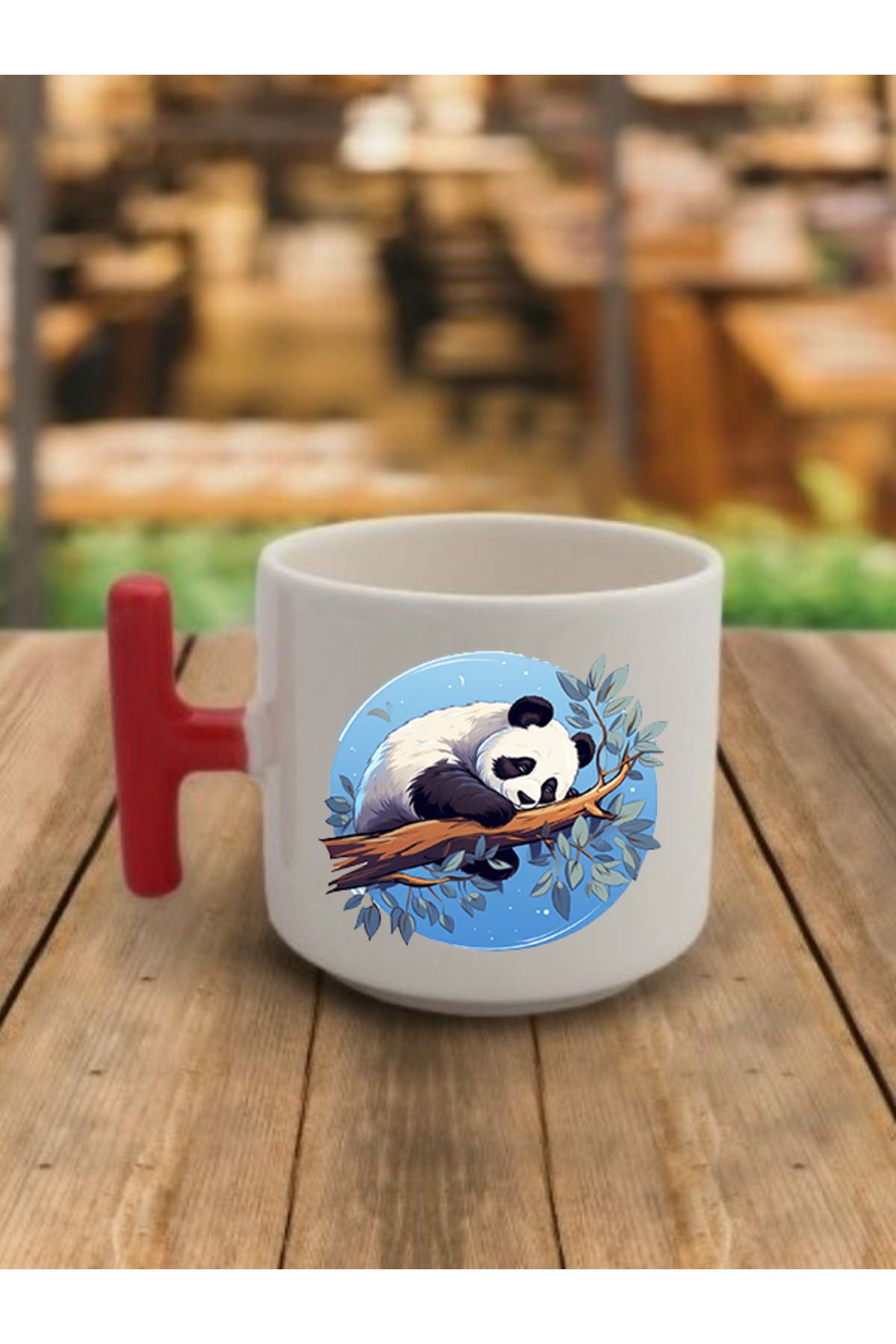 Panda Tasarımlı Kahve Bardağı Kupa Bardak Seramik Kupa - Seramik Çay, Kahve Hediyelik Bardağı