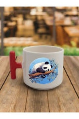 Panda Tasarımlı Kahve Bardağı Kupa Bardak Seramik Kupa - Seramik Çay, Kahve Hediyelik Bardağı