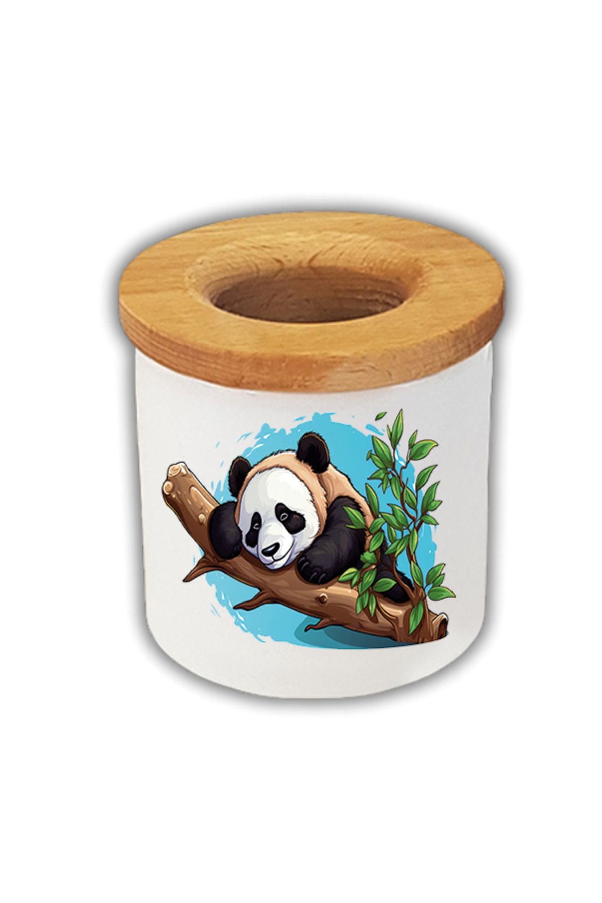 Dalda Bulunan Panda Baskılı Kalemlik Kalem Kutusu