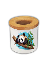 Dalda Bulunan Panda Baskılı Kalemlik Kalem Kutusu