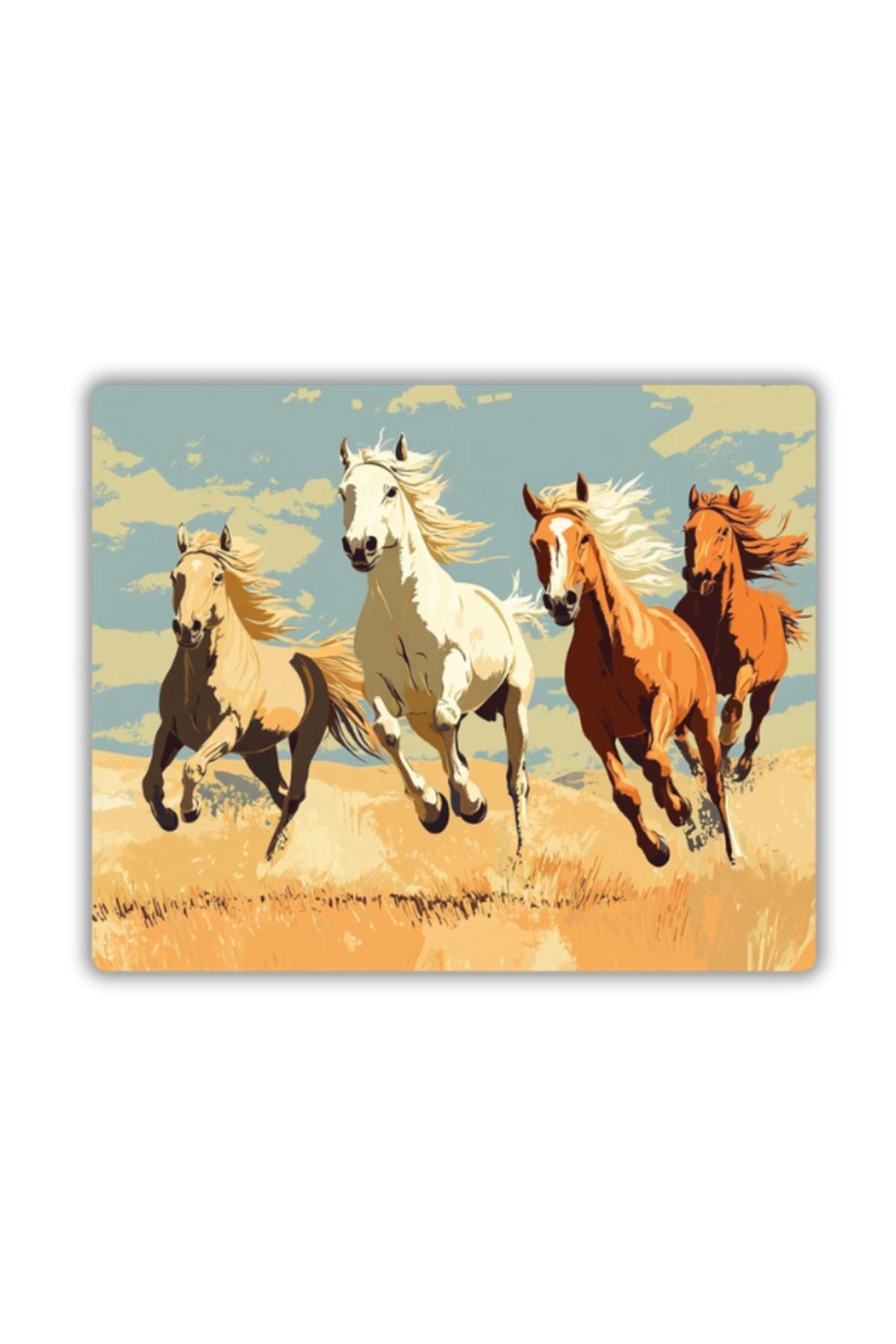 Koşan Atlar Baskılı Mouse Pad 18x22 cm