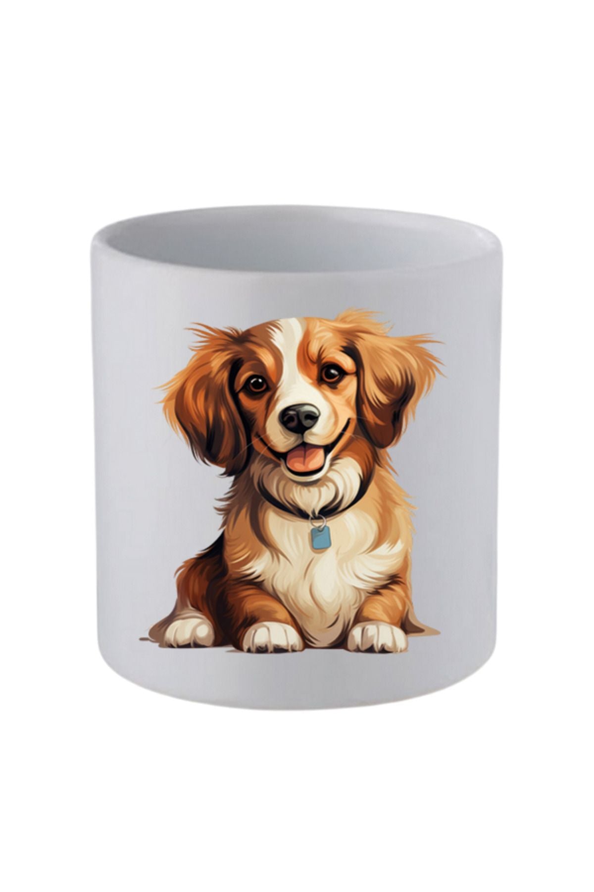 Sevimli Köpek Baskılı Kulpsuz Kupa Bardak - Hediye Kahve Kupası, Su Bardağı