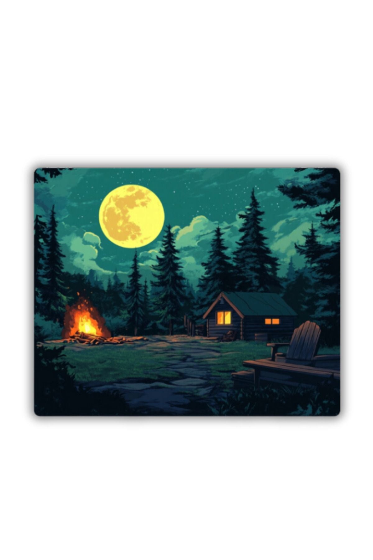 Gece Doğa Desenli Mouse Pad 22x18 cm