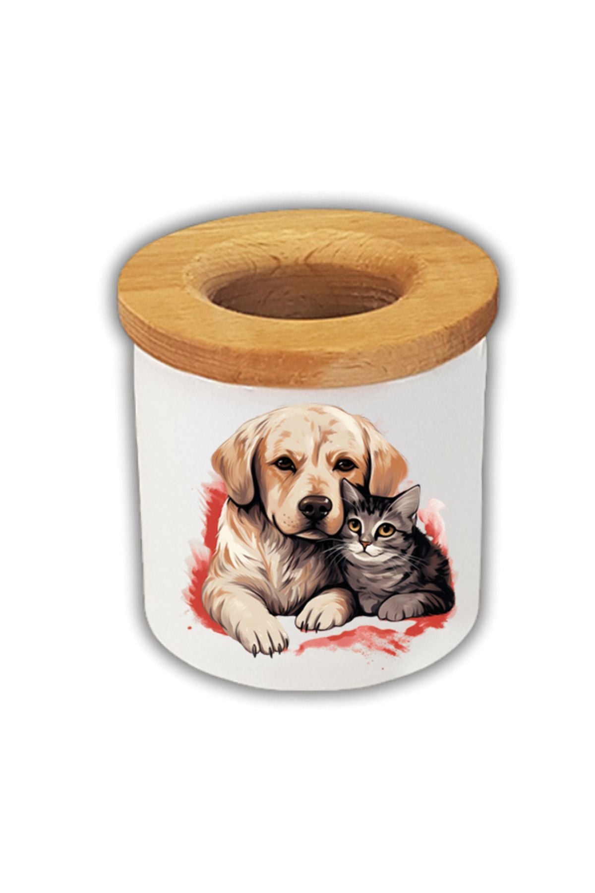 Kedi ve Köpek Sevgisi Baskılı Kalemlik Kalem Kutusu
