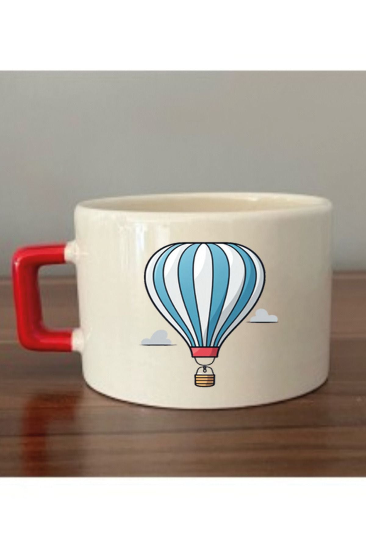Uçan Balon Fincan Seramik Kupa Bardak - Seramik Çay, Kahve Hediyelik Bardağı