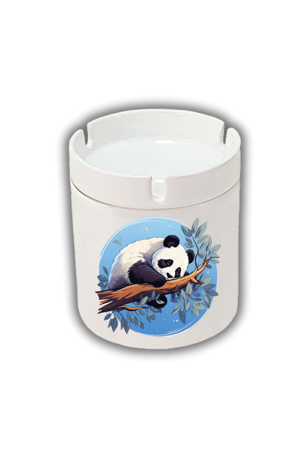 Dalda Yatan Panda Baskılı Küllük Kül Tablası