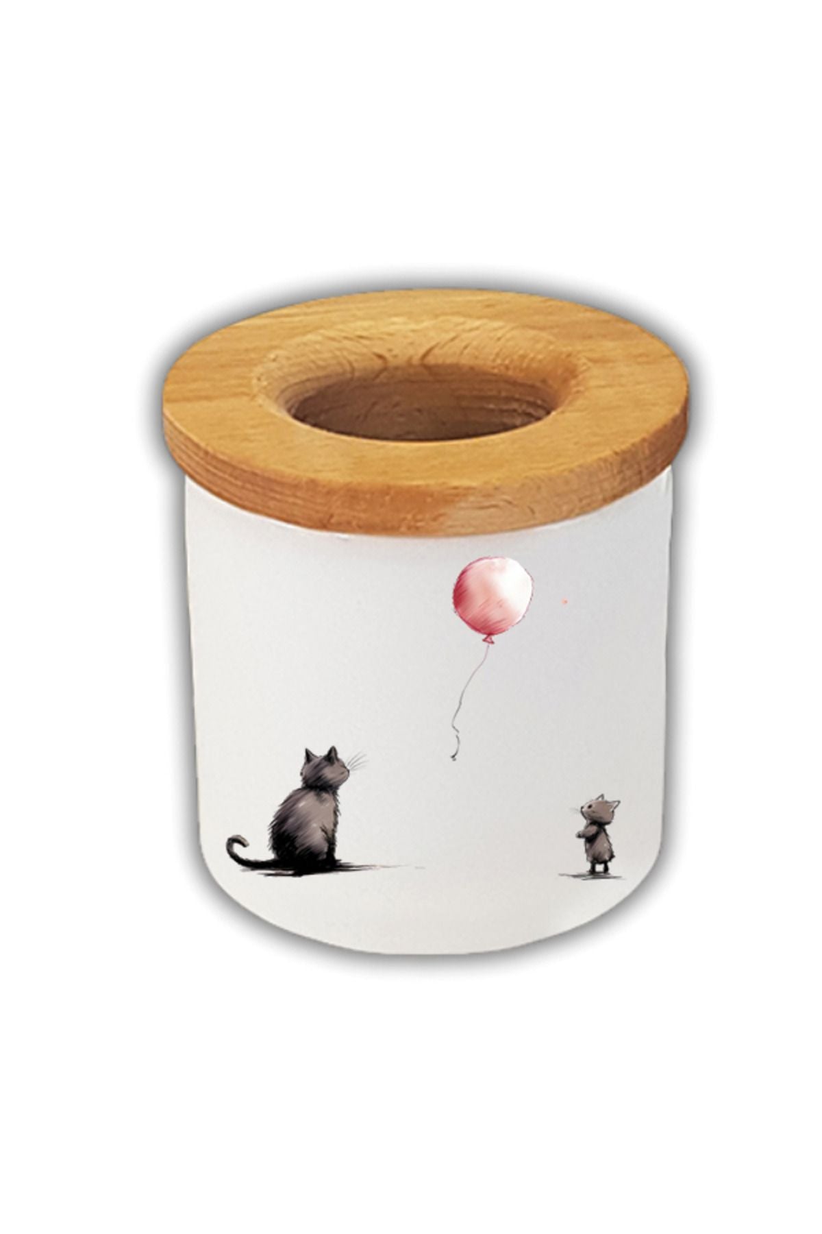 Kedi ve Balon Baskılı Kalemlik Kalem Kutusu