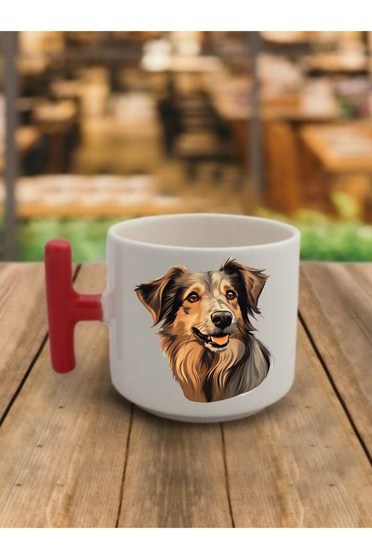 Köpekli Kahve Kupa Bardak Seramik Kupa - Seramik Çay, Kahve Hediyelik Bardağı