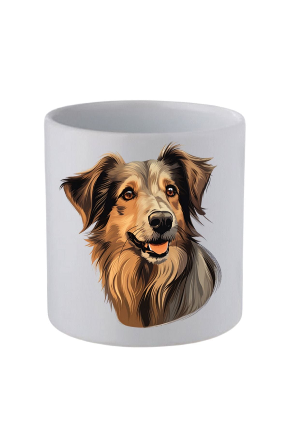 Köpek Baskılı Kulpsuz Kupa Bardak - Hediye Kahve Kupası, Su Bardağı