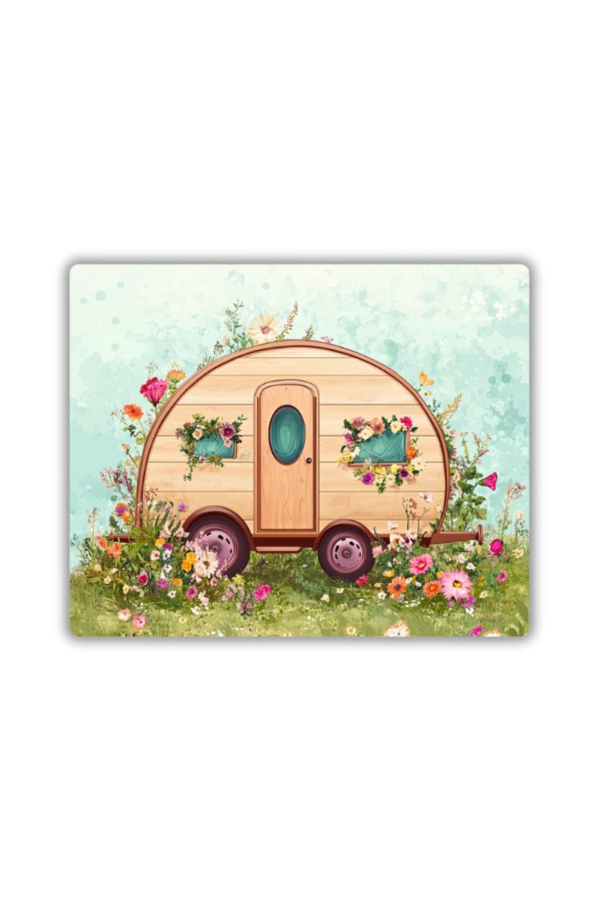 Desenli Karavan Baskılı Mouse Pad 18x22 cm