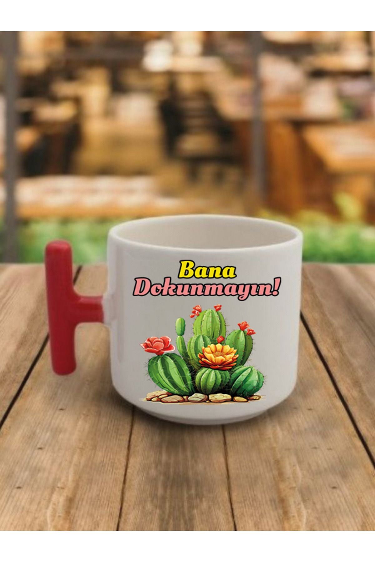 Bana Dokunmayın Yazılı Kahve Bardağı Kupa Bardak - Seramik Çay, Kahve Hediyelik Bardağı
