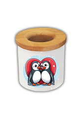Penguenli ve Kalpli Kalemlik - Masaüstü Kalemlik Organizer