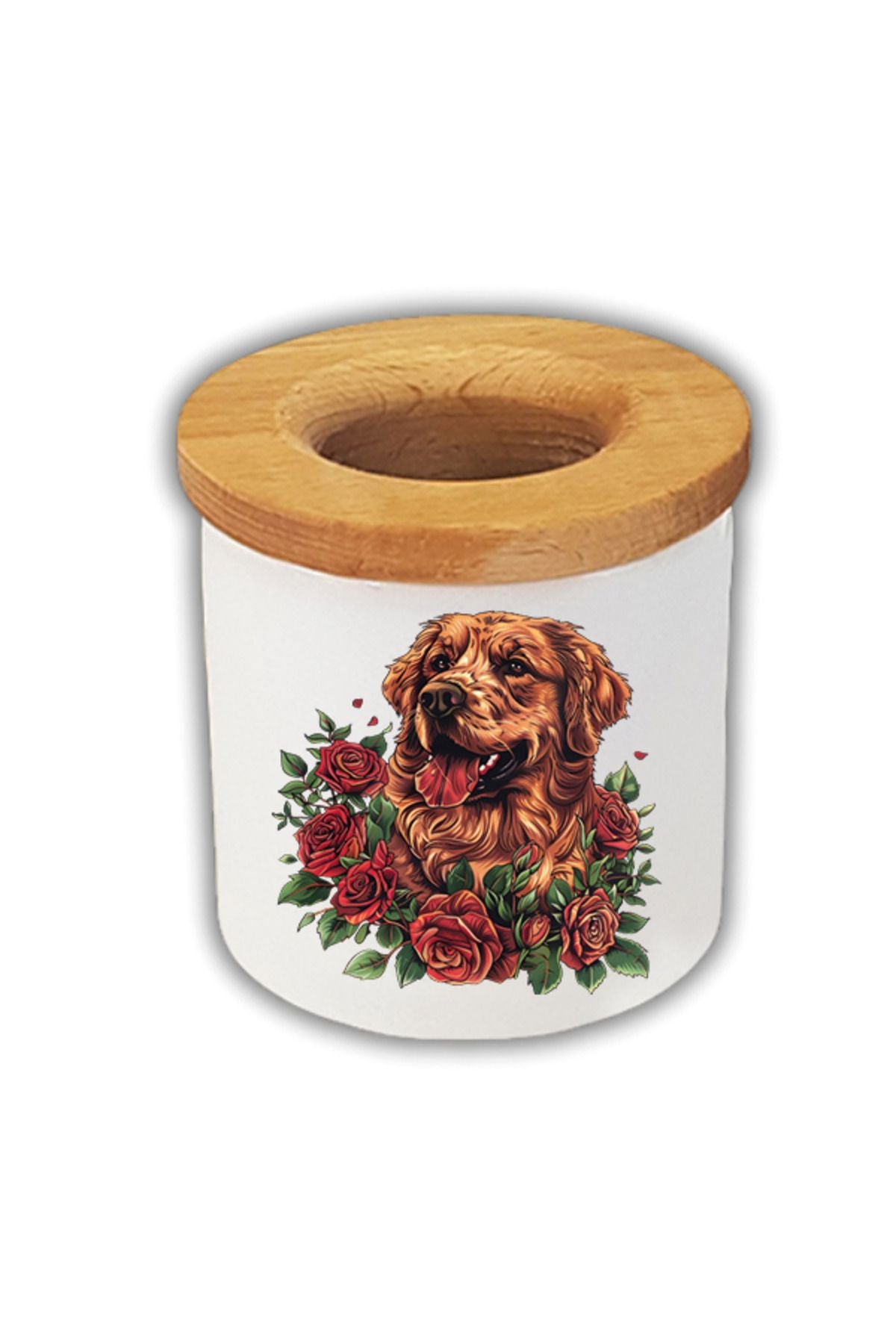 Güller İçinde Köpek Baskılı Kalemlik Kalem Kutusu
