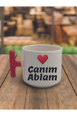 Canım Ablam Yazılı Kahve Bardağı Hediyelik Kupa Bardak - Seramik Çay, Kahve Hediyelik Bardağı