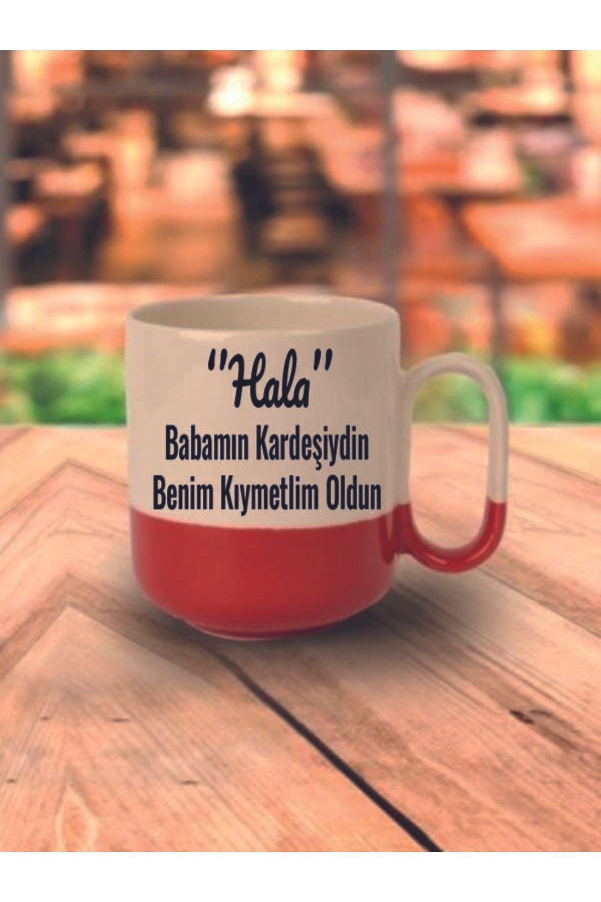 Canım Annem Yazılı Kırmızı Tabanlı Hediyelik Kupa Bardak - Seramik Çay, Kahve Hediyelik Bardağı