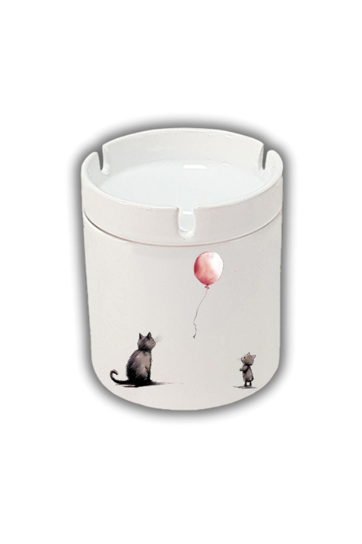 Kedi ve Balon Baskılı Küllük Kül Tablası