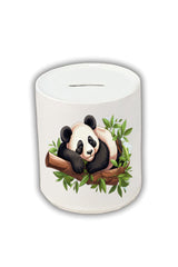Daldaki Panda Temalı Kumbara - Seramik Para Biriktirme Kumbarası