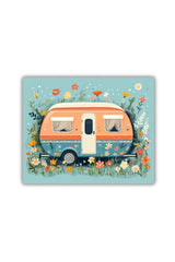 Çiçekli Karavan Baskılı Mouse Pad 18x22 cm